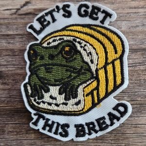 Let's Get This This Bread Frog In Bread Funny Hustle Iron On Patch
